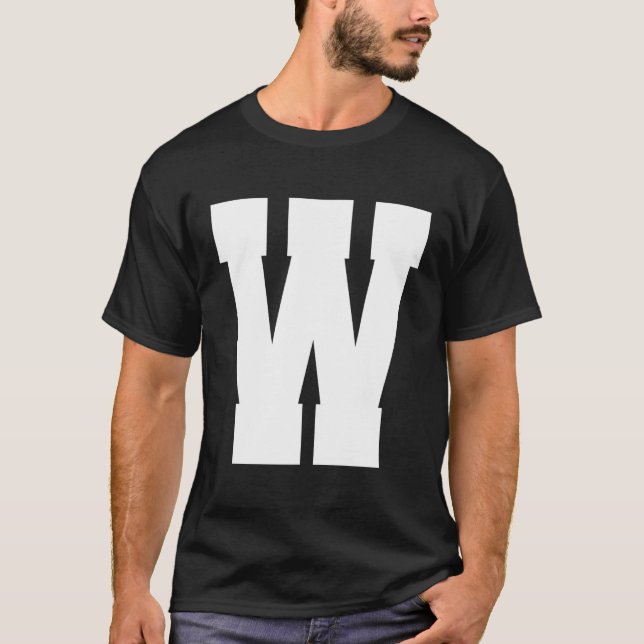 T-shirt Alphabet majuscule Lettre W (Devant)