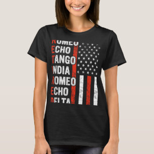 T-shirt Alphabet phonétique Armée de retraite des anciens