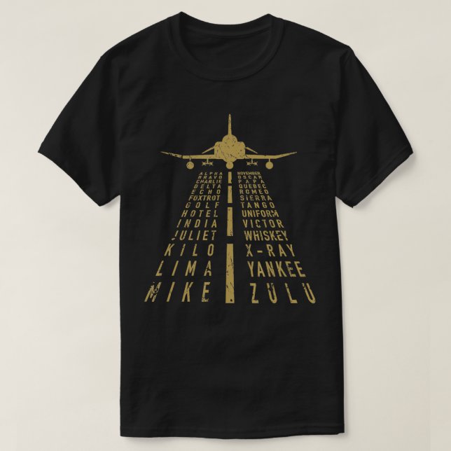 T-shirt Alphabet phonétique avec F4 Phantom II démonté De (Design devant)