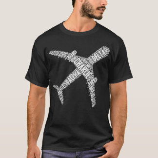 T-shirt Alphabet phonétique Avion Pilote