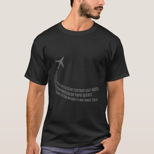 T-shirt Alphabet phonétique Avion pilote (Devant)
