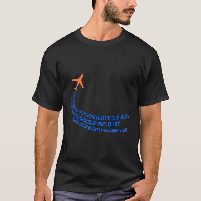 T-shirt Alphabet phonétique Avion pilote (Devant)