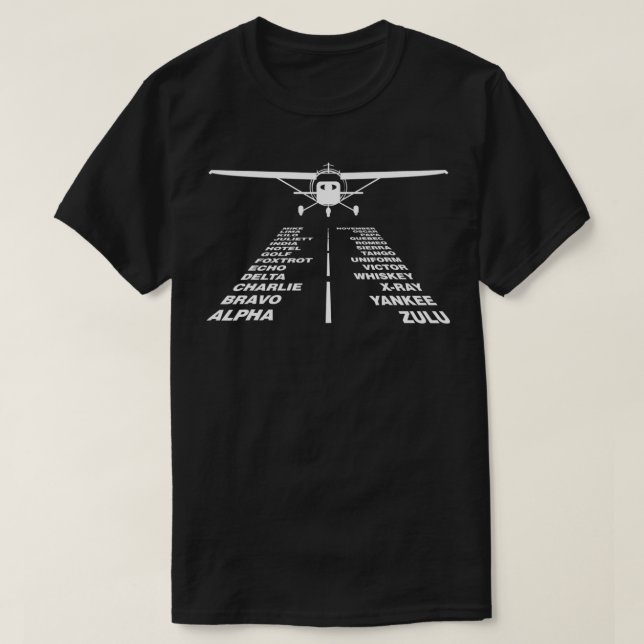 T-shirt Alphabet phonétique CESNA 172 Aviation aéronautiqu (Design devant)