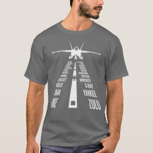 T-shirt Alphabet phonétique d'atterrissage du pilote F18 H
