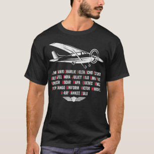 T-shirt Alphabet phonétique pilote C172 Avion