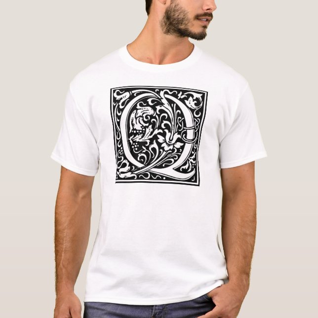 T-shirt Alphabet "Q" de William Morris (Devant)