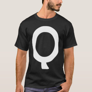 T-shirt Alphabet Q majuscule blanc gras grand simple
