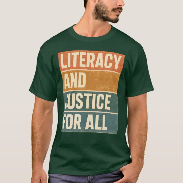 T-shirt Alphabétisation et justice pour tous Lecture (Devant)