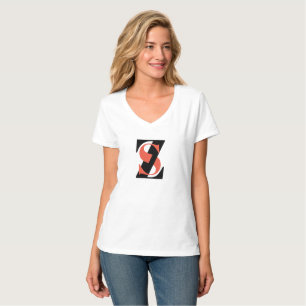 T-shirt Alphabets simples Texte Rouge noir