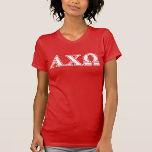 T-shirt Alphi Chi Omega Lettres Blanches et Rouges