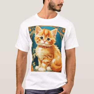 T-shirt Alphonse Mucha Art Nouveau Chat