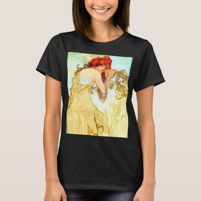 T-shirt Alphonse Mucha Art Nouveau Été (Devant)
