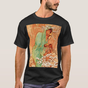 T-shirt Alphonse Mucha Art Nouveau Hiver