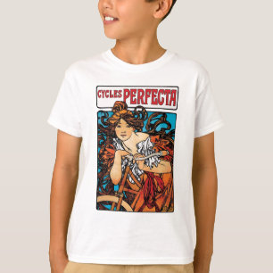 T-shirt Alphonse Mucha - Cycles Perfecta Retro Art Nouveau
