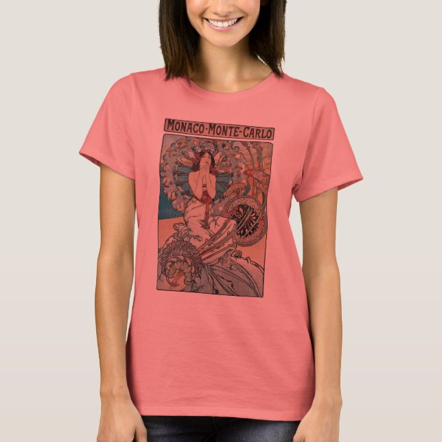 T-shirt Alphonse Mucha Monaco Monte Carlo (Devant)