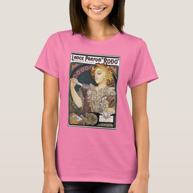 T-shirt Alphonse Mucha - Parfum Lance "Rodo" - Publicité d (Devant)