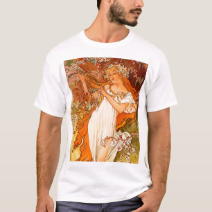 T-shirt Alphonse Mucha Printemps Art Nouveau