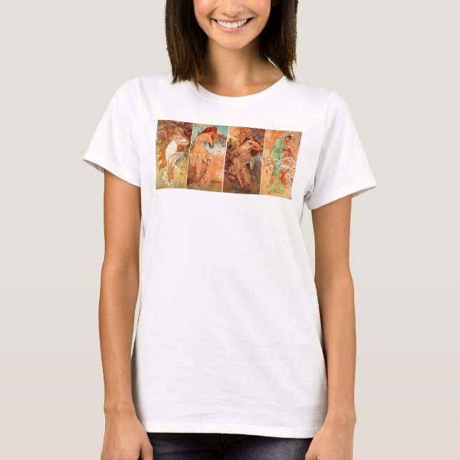T-shirt Alphonse Mucha, Quatre Saisons (Devant)