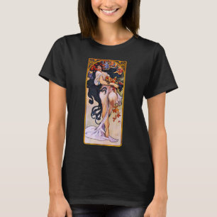 T-shirt Alphonse Mucha Saison d'automne, Art nouveau vinta