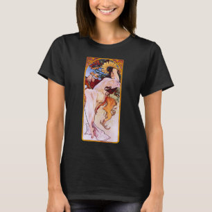 T-shirt Alphonse Mucha Saison d'été, Art Nouveau vintage
