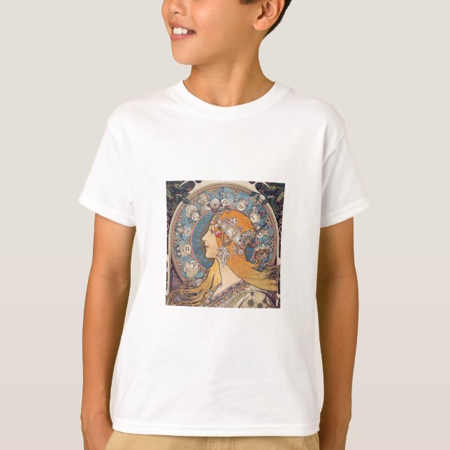 T-shirt Alphonse Mucha , “Zodiac” (Devant)