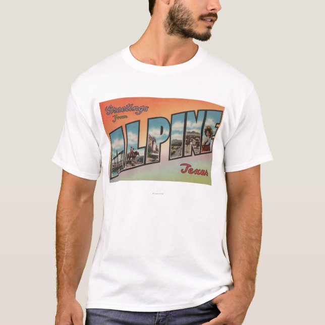 T-shirt Alpin, lettre ScenesAlpine, TX de TexasLarge (Devant)