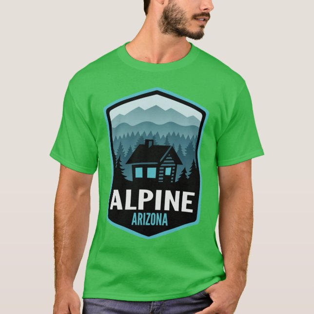 T-shirt Alpine Arizona Mountain Town Cabine (Devant)