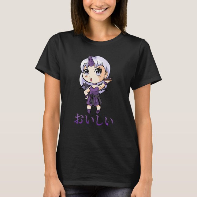 T-shirt Alt Esthétique délicieux Devil Girl Sushi Roll Emo (Devant)