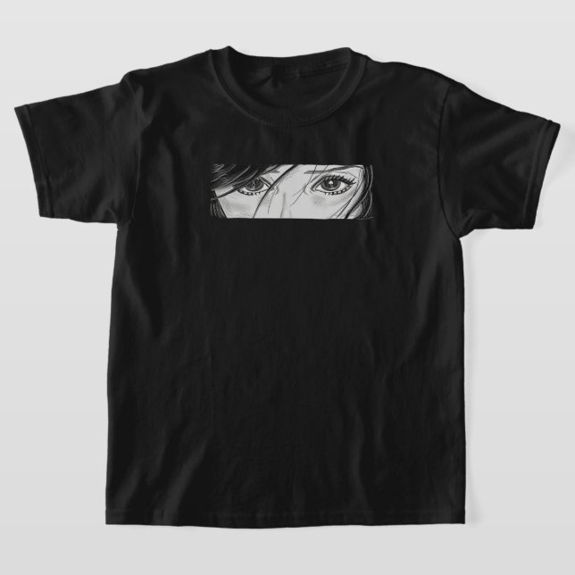 T-shirt Alt esthétique - Manga - Yeux de fille - Japonais (Poser)