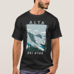 T-shirt Alta Ski Area Hiver Utah Vintage<br><div class="desc">Alta Design d'art hivernal présentant le paysage hivernal.</div>
