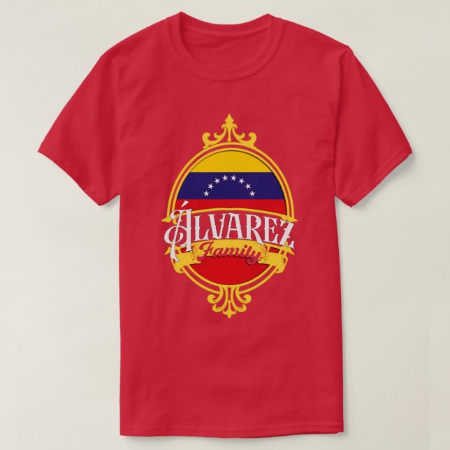 T-shirt Alvarez Famille Venezuela Drapeau (Design devant)