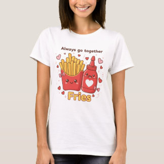 T-shirt "Always Go Together" Cute Fries and Ketchup Kawaii