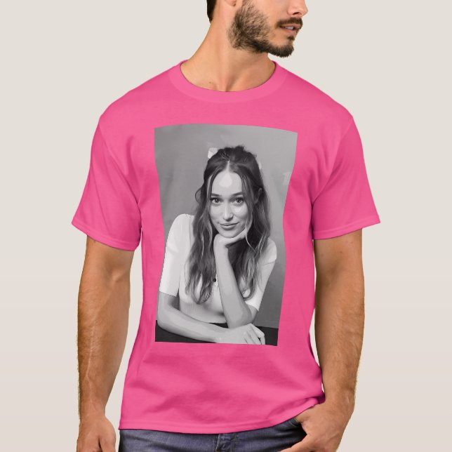 T-shirt Alycia Debnam-Carey Black White Pop Art Portrait (Devant)