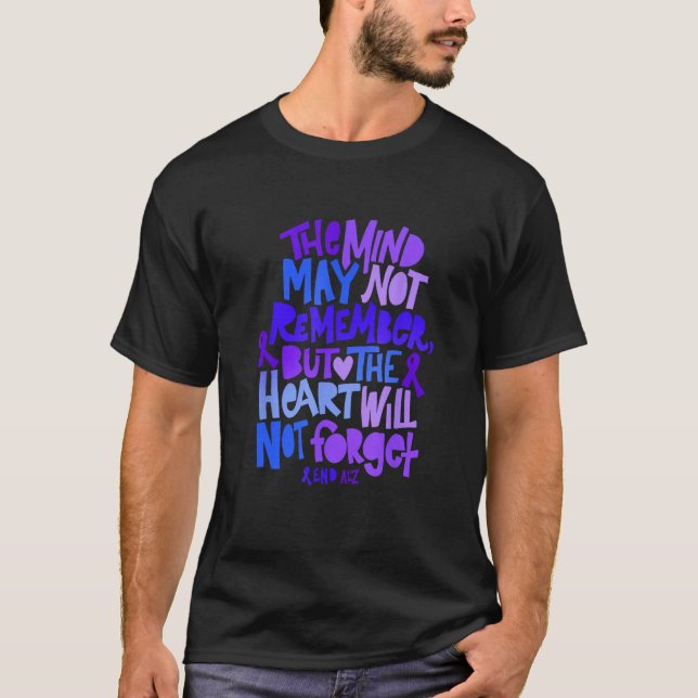 T-shirt ALZ Purple Elephant Alzheimer Awareness Apparel EN (Devant)