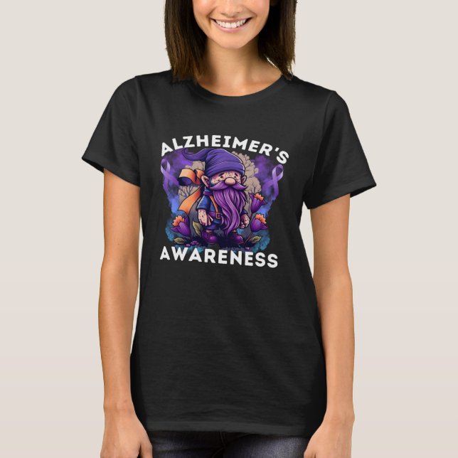 T-shirt Alzheimer s Awareness Month Alzheimer Gnomes Purpl (Devant)