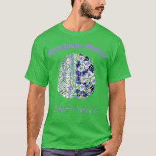 T-shirt Alzheimer Sensibilisation Fleur Cerveau coloré
