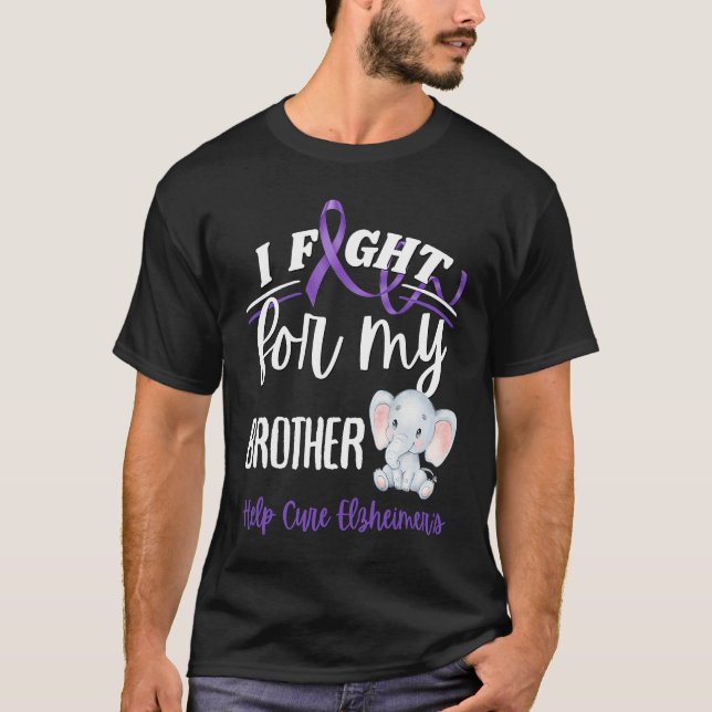 T-shirt Alzheimer's Awareness I Fight Brother Alzheimer's  (Devant)