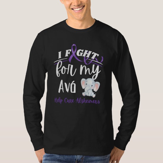 T-shirt Alzheimer's Awareness I Fight For Avo Alzheimer's  (Devant)