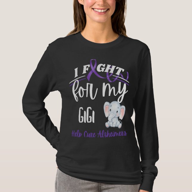 T-shirt Alzheimer's Awareness I Fight For Gigi Alzheimer's (Devant)