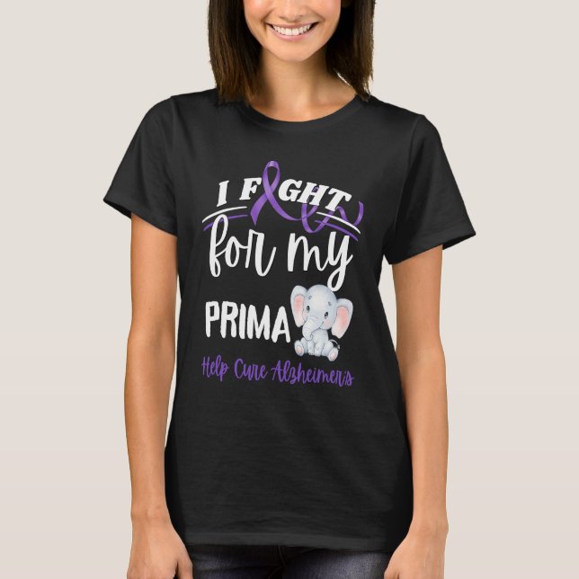 T-shirt Alzheimer's Awareness I Fight For Prima Alzheimer' (Devant)