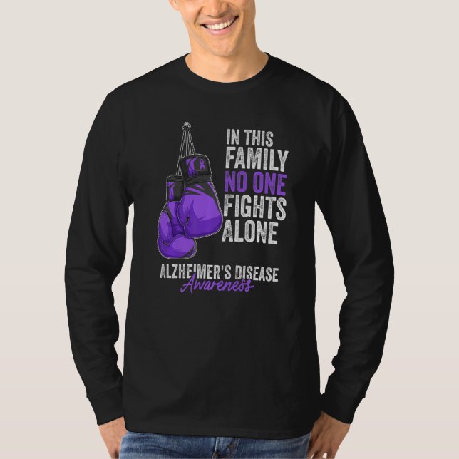 T-shirt Alzheimer's Disease Awareness Month Gloves Purple  (Devant)