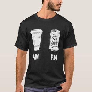 T-shirt AM Café PM Bière Humour matin caféine Alcool