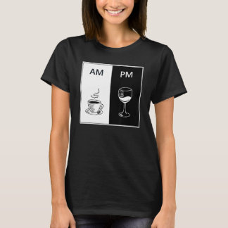 T-shirt AM Café PM Vin Drôle Caféine Booze Booze Booze Lo