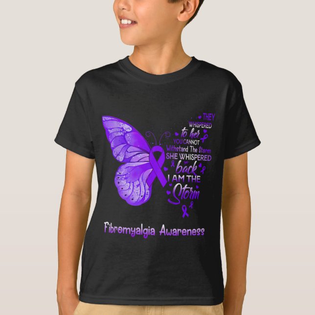 T-shirt Am Le Papillon de sensibilisation à la Fibromyalgi (Devant)