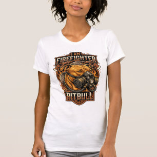 T-shirt Am Pitbull Pompier Chien Masque à Gaz Bouclier