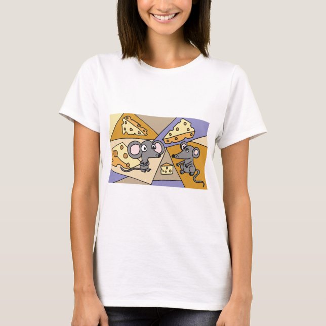 T-shirt AM souris et art de fromage (Devant)