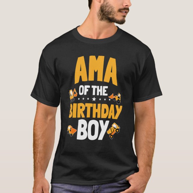 T-shirt Ama De L'Anniversaire Boy Construction Ouvrier Ann (Devant)