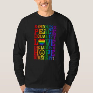 T-shirt Amabilité Rétro Droits de l'Homme Paix Lgbt Gay Le