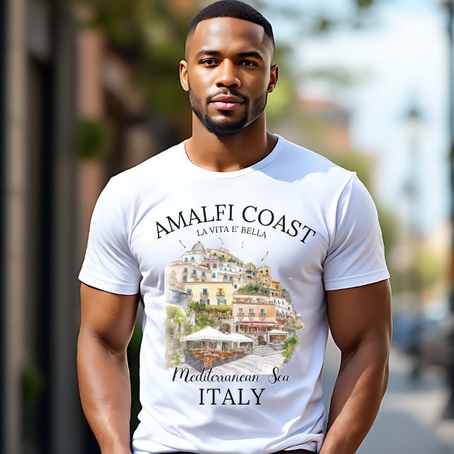 T-shirt Amalfi Coast Meditteranean Sea Vintage Landscape (Créateur téléchargé)