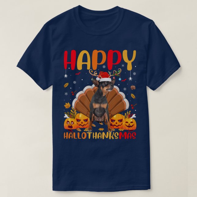 T-shirt Amant Chien amusant Happy Miniature Pinscher Chien (Design devant)
